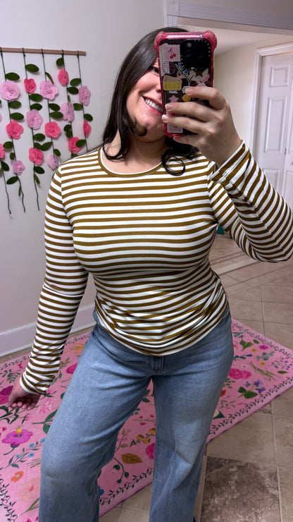Maple Latte Stripe Top