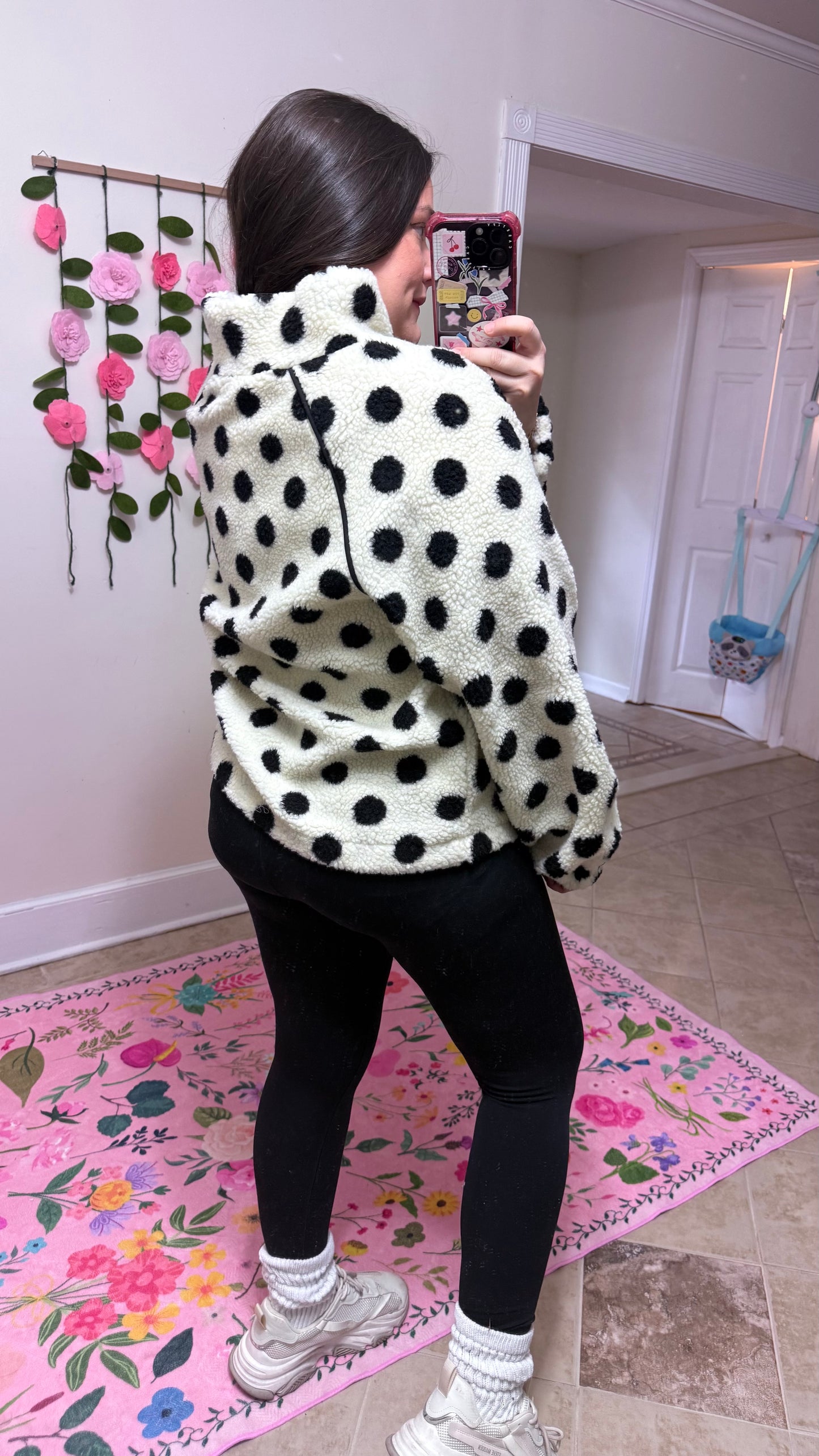 Polka Dot Teddy Sherpa Pullover