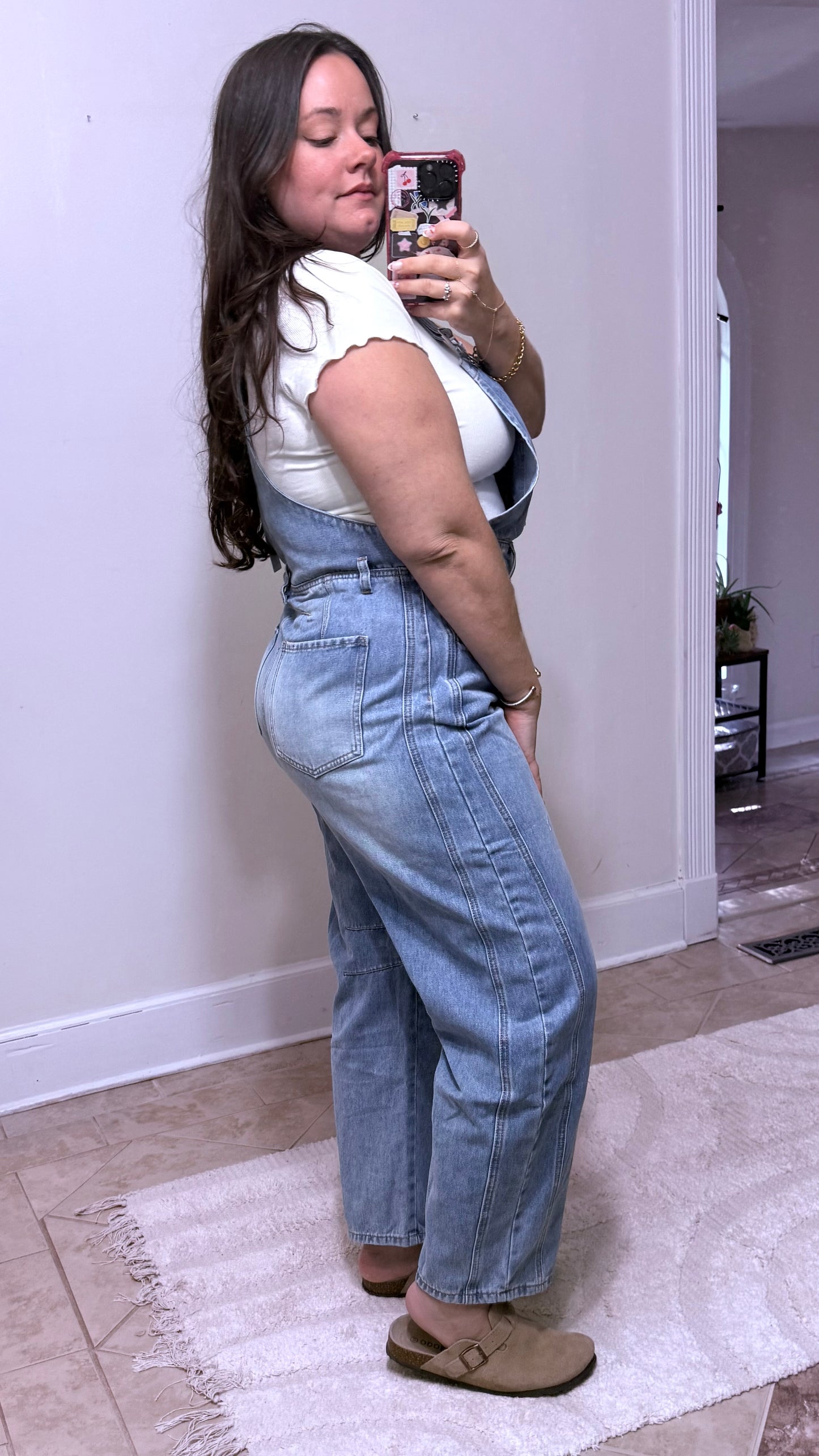 Barrel Fit Denim Overalls
