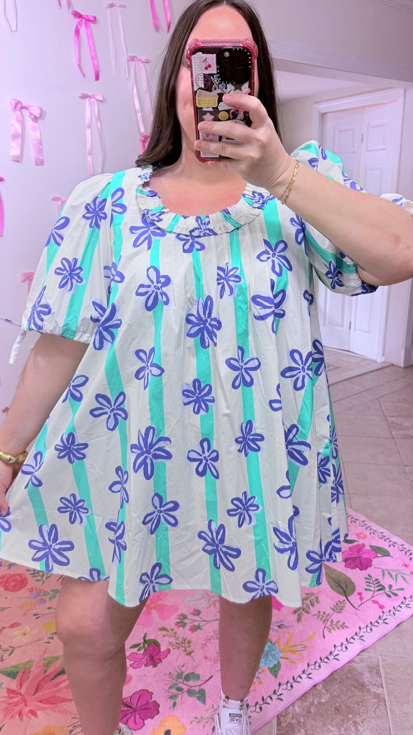 Floral Puff Sleeve Mini Dress