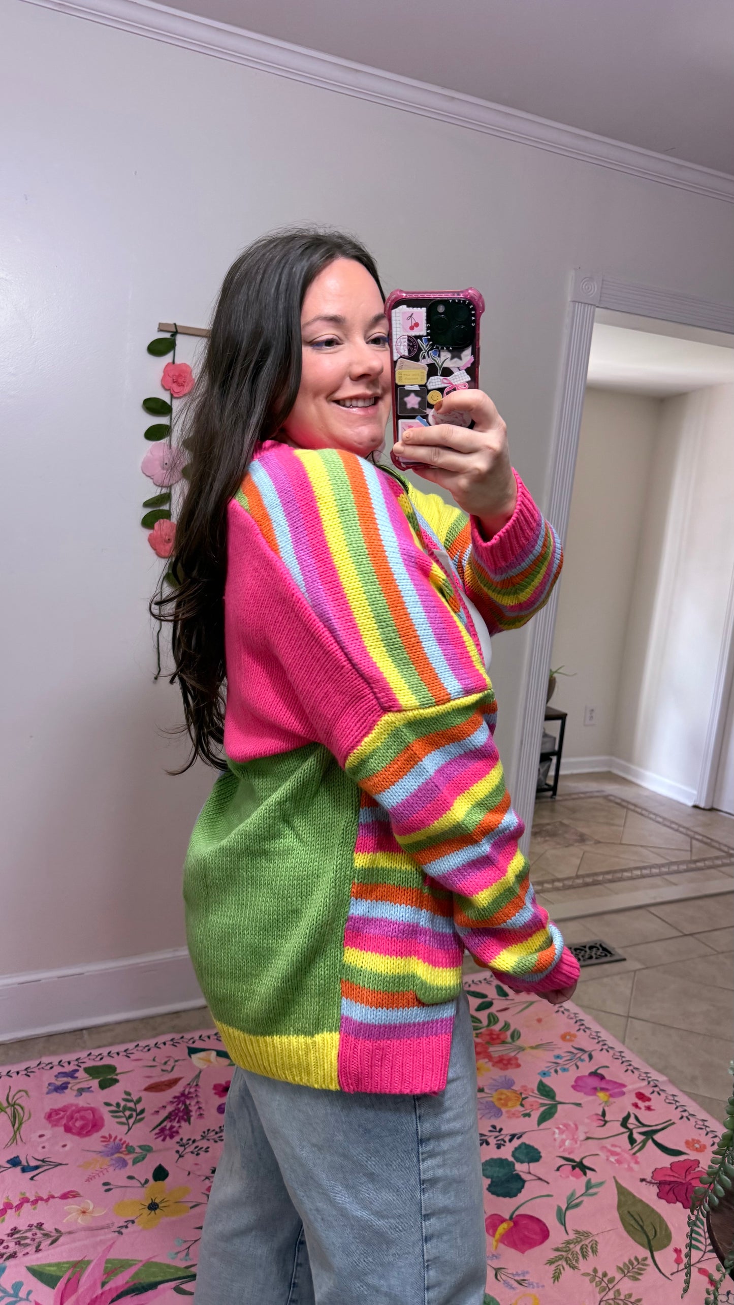 Color Pop Rainbow Stripe Cardigan