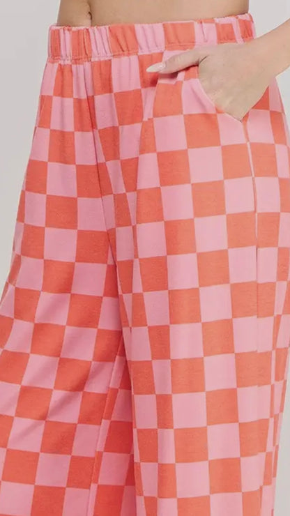 Pink Check Pants
