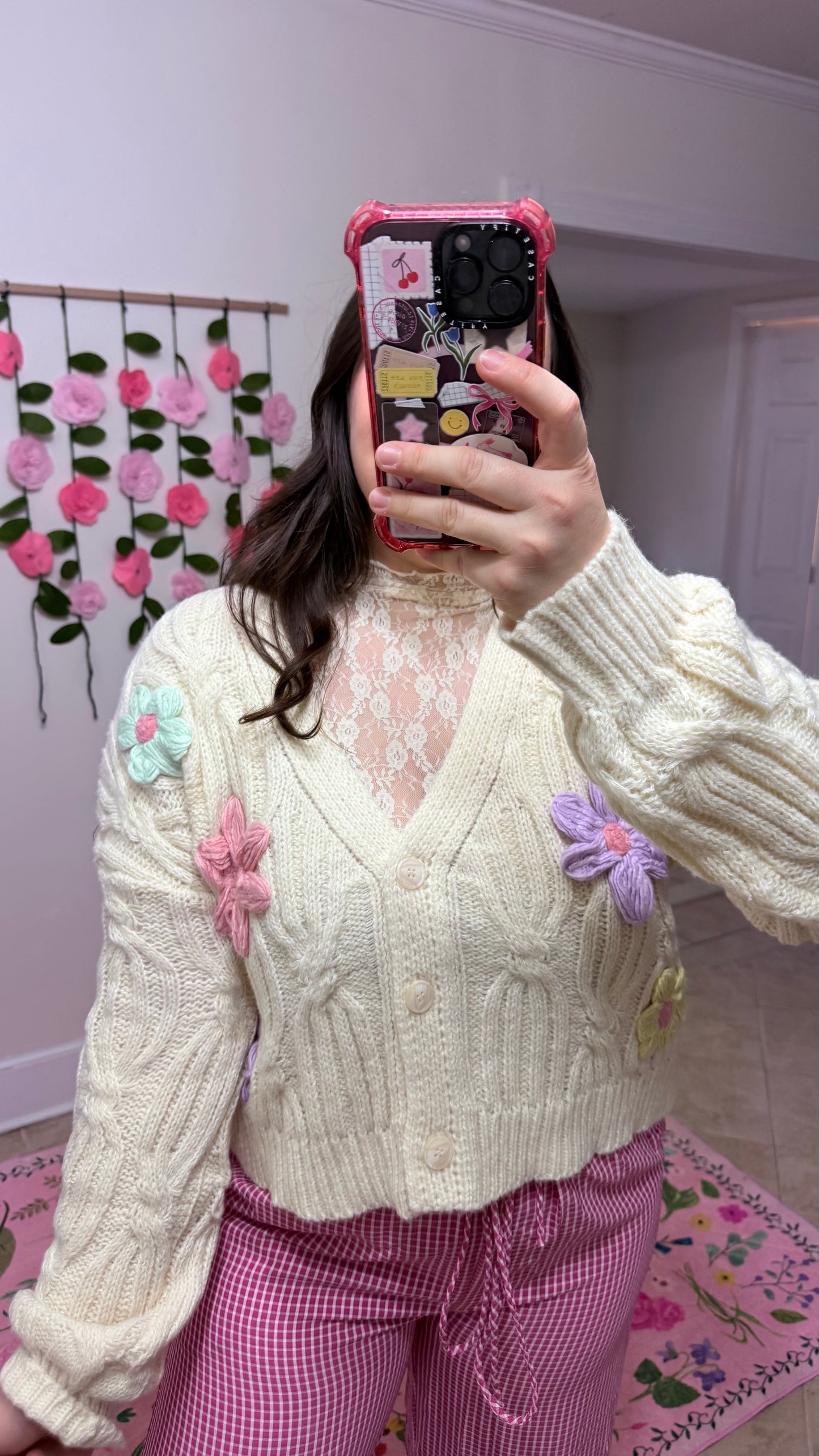 Cream Flower Cardi