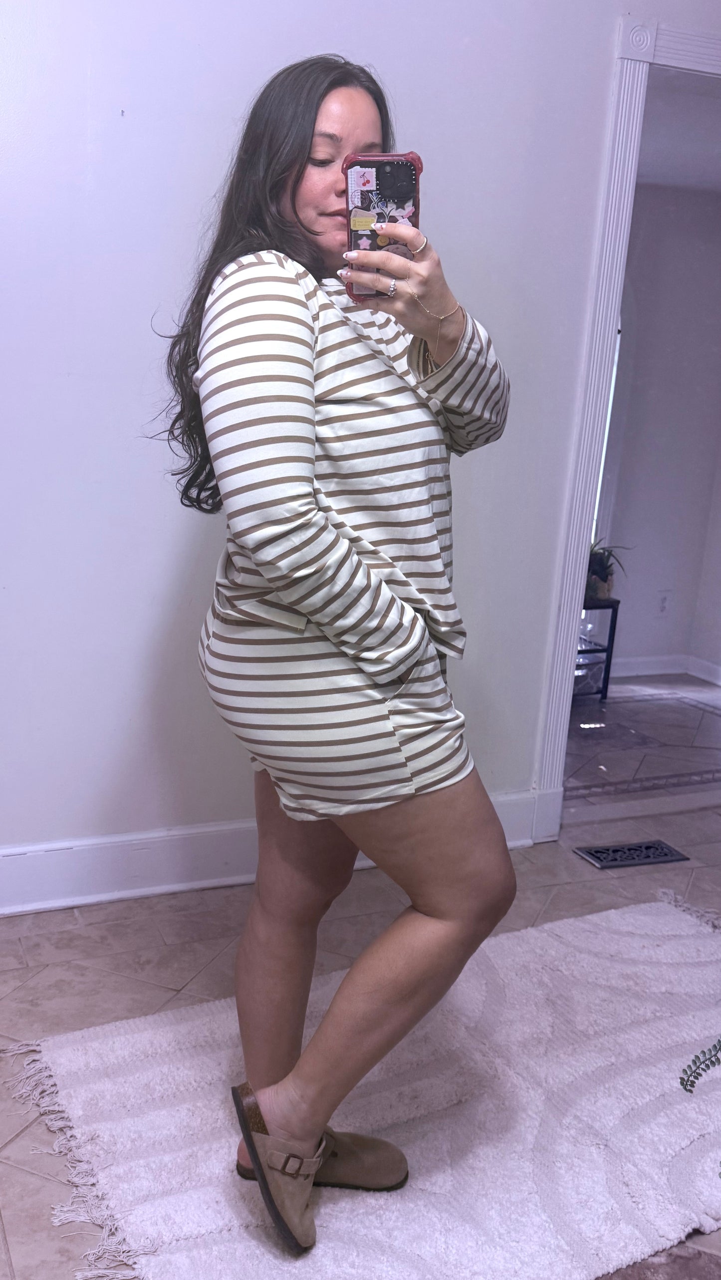 Coffee & Cream Stripes Set