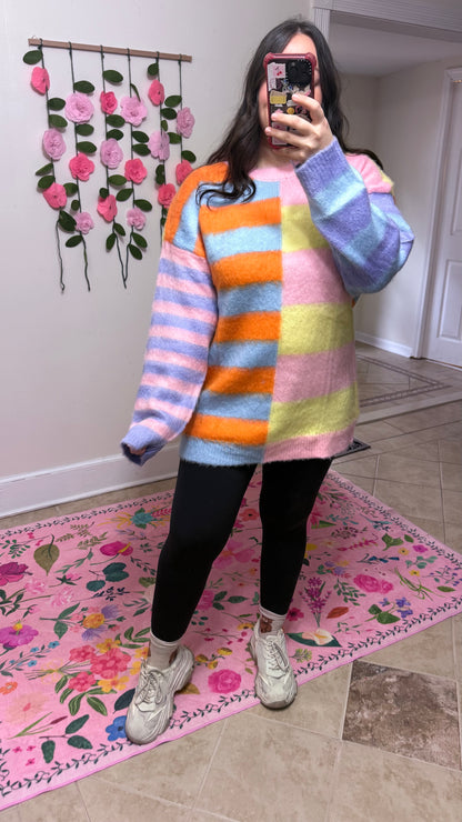 Fuzzy Striped Sweater