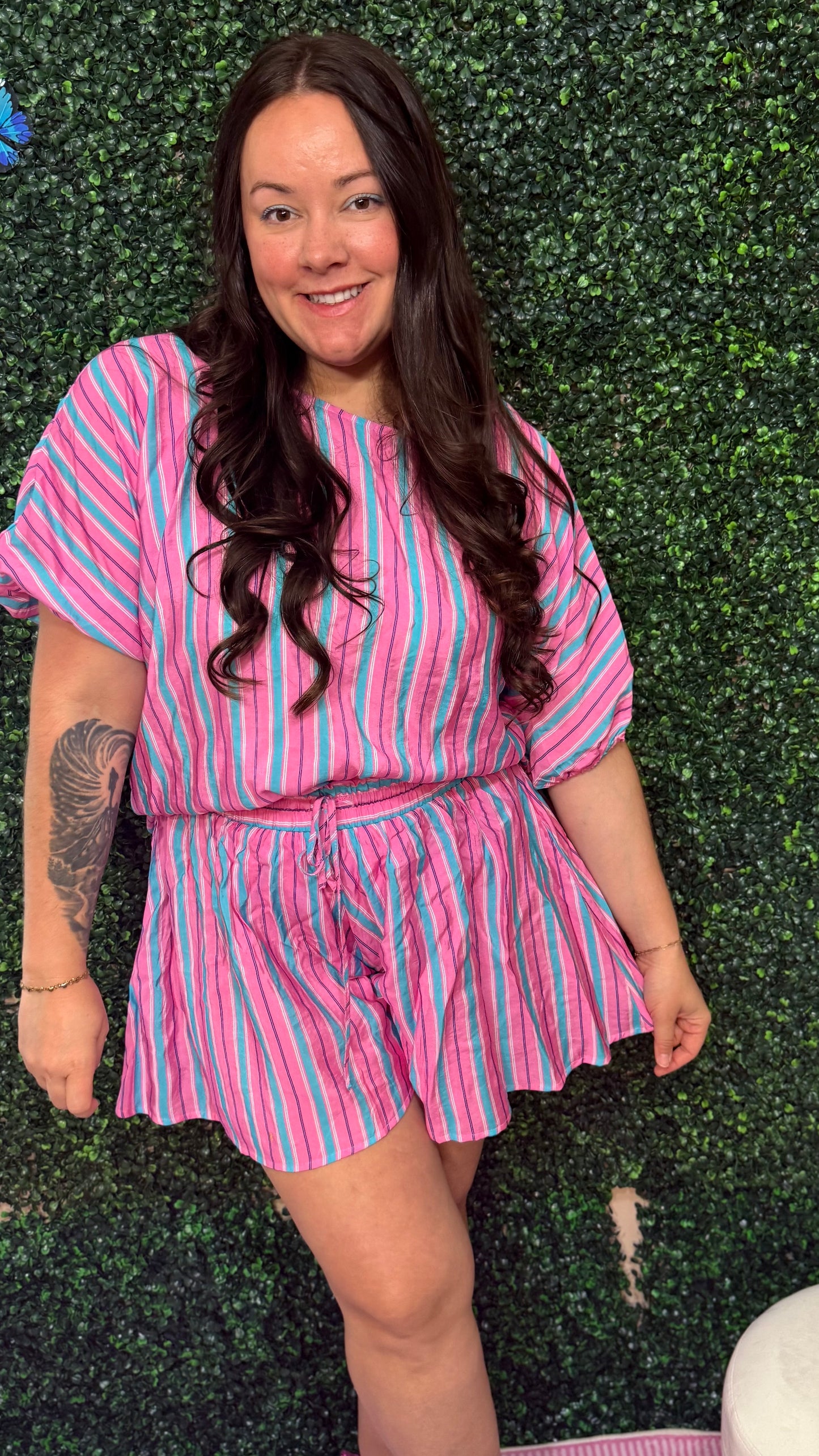 Candy Stripe Shorts Set (S-XL)