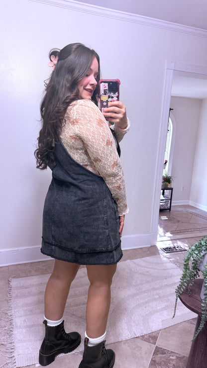 Weekend Washed Overall Dress