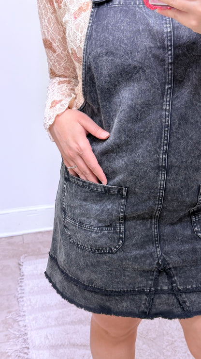 Weekend Washed Overall Dress