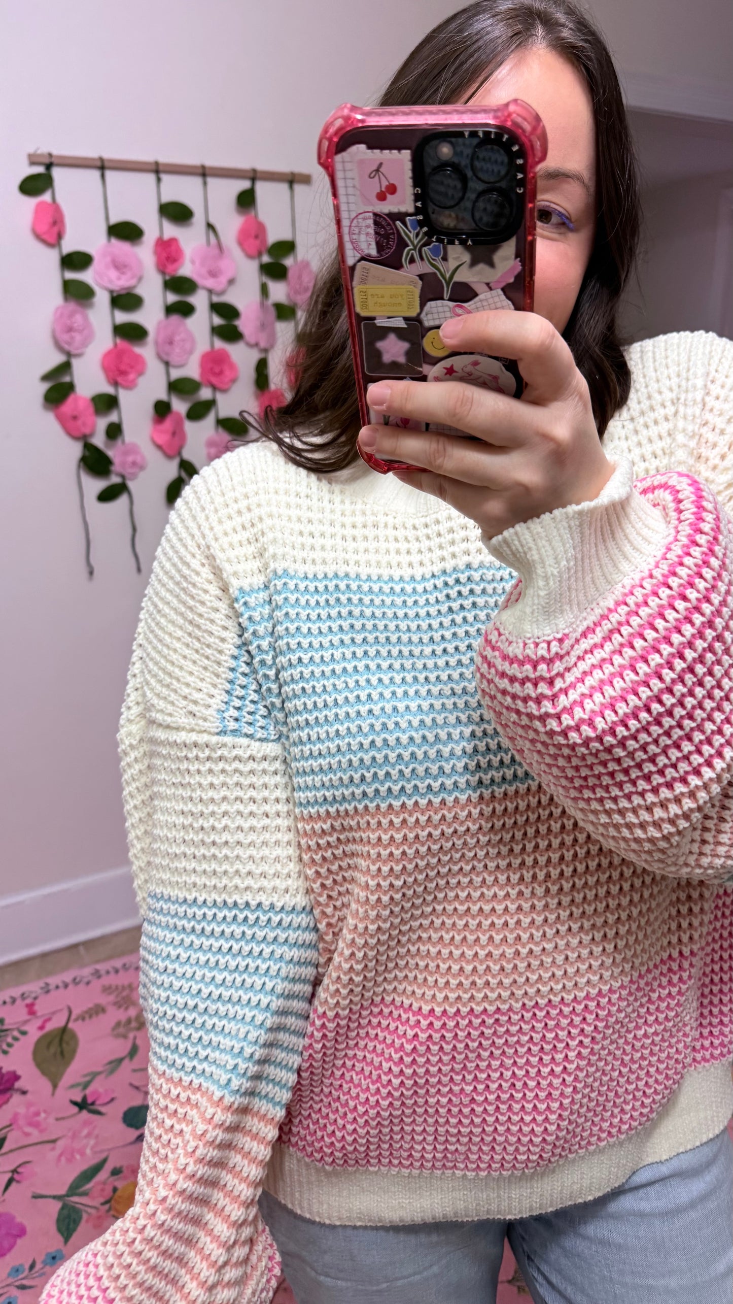 Pastel Colorblock Knit Sweater