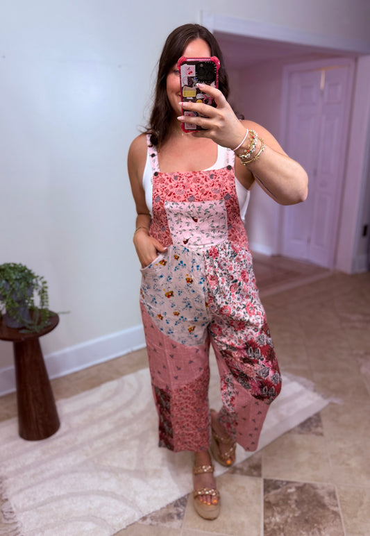 Petal Harmony Boho Overalls