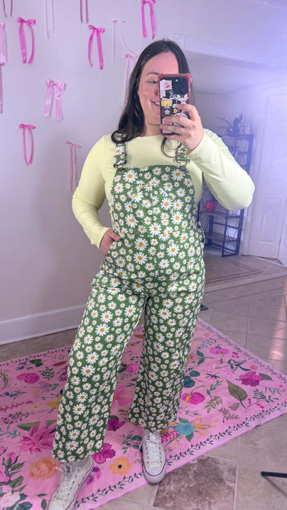Green Daisy Overalls
