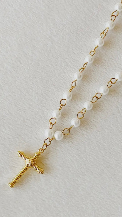 Cabled Cross Pendant Necklace