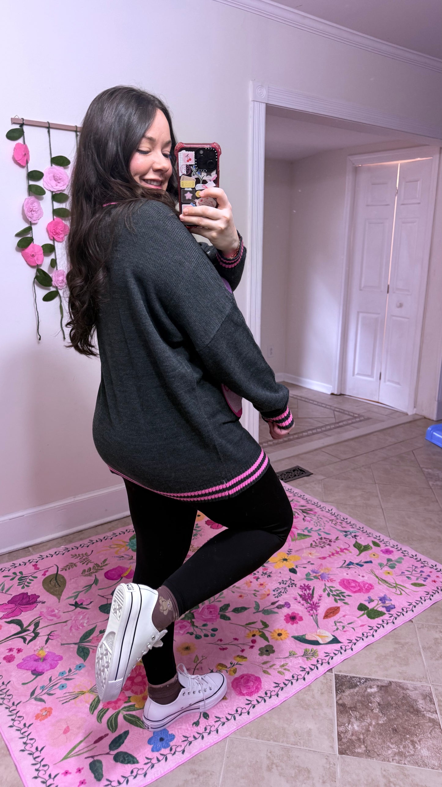 Candy Heart Cardi – Chenille Patch Valentine Cardigan