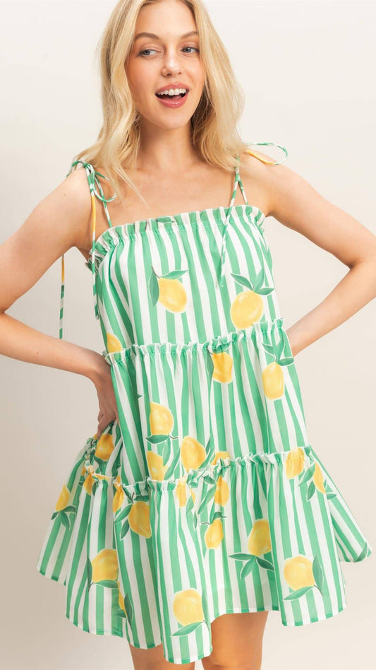 Striped Tiered Mini Dress