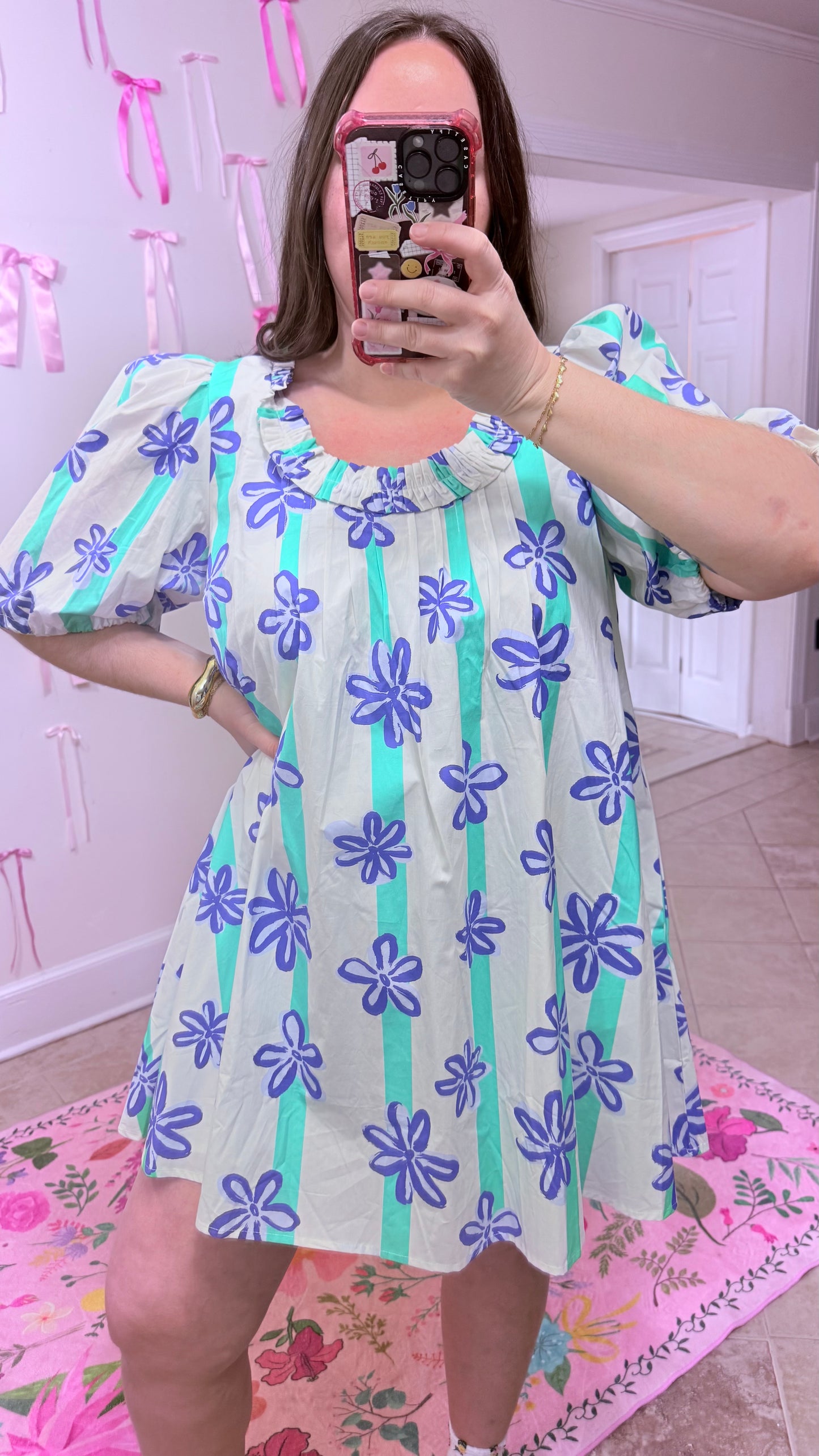 Floral Puff Sleeve Mini Dress