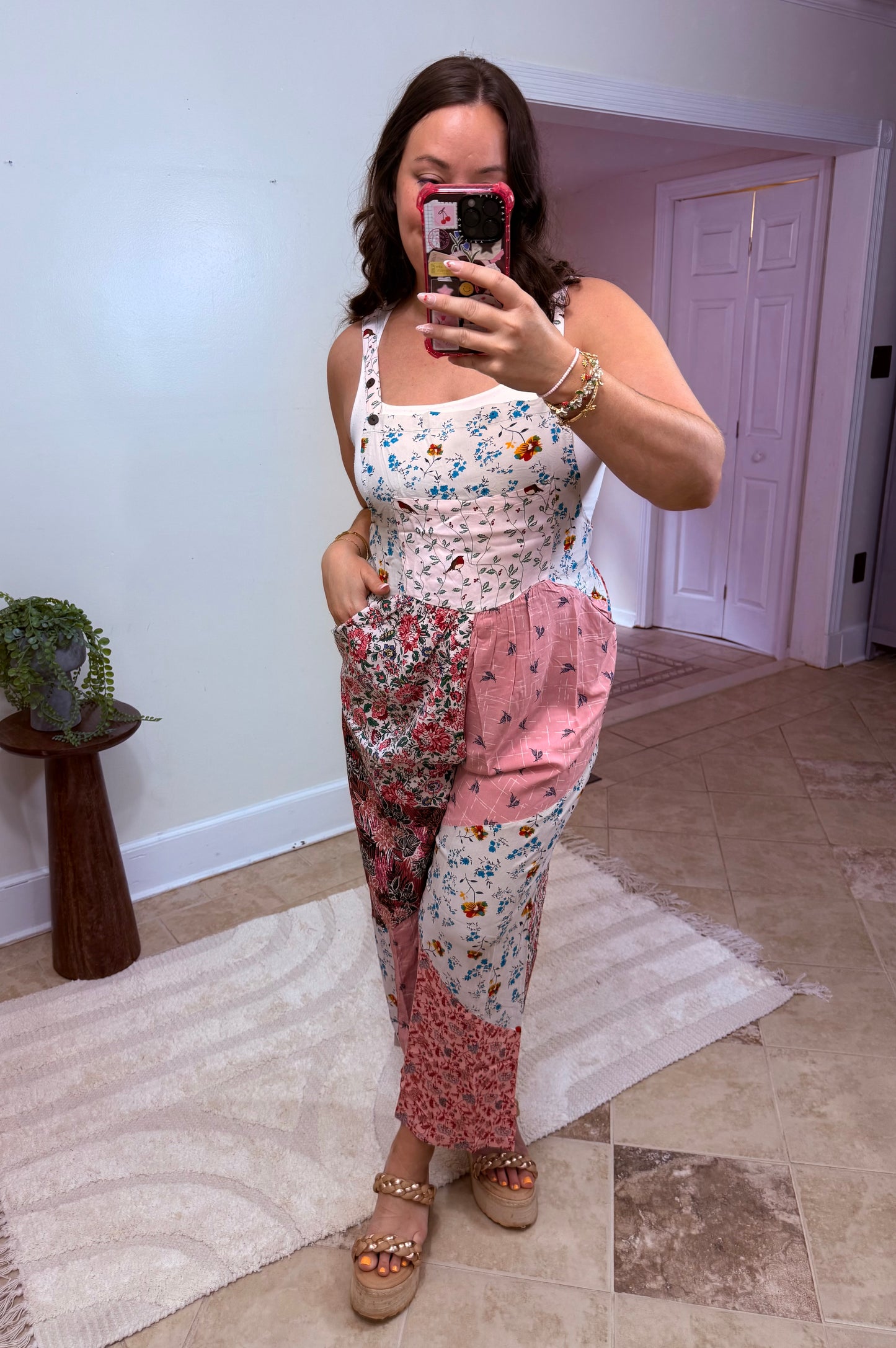 Petal Harmony Boho Overalls