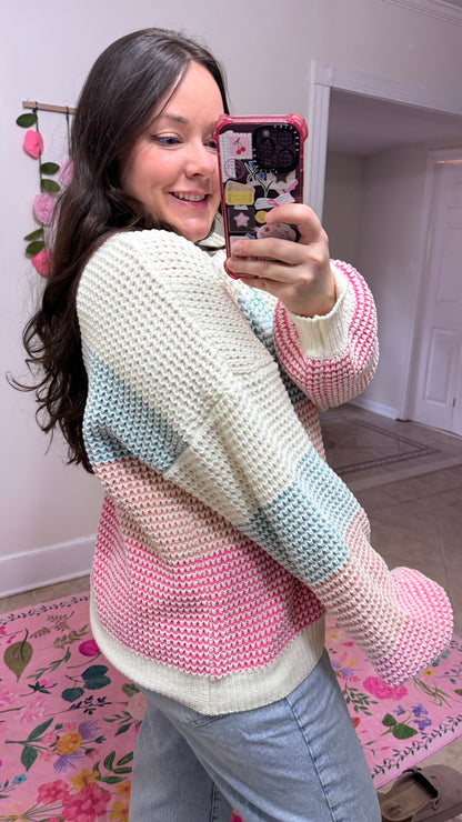 Pastel Colorblock Knit Sweater