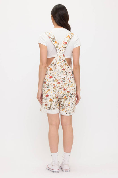 LUNAR MUSHROOM PRINT SHORTALLS