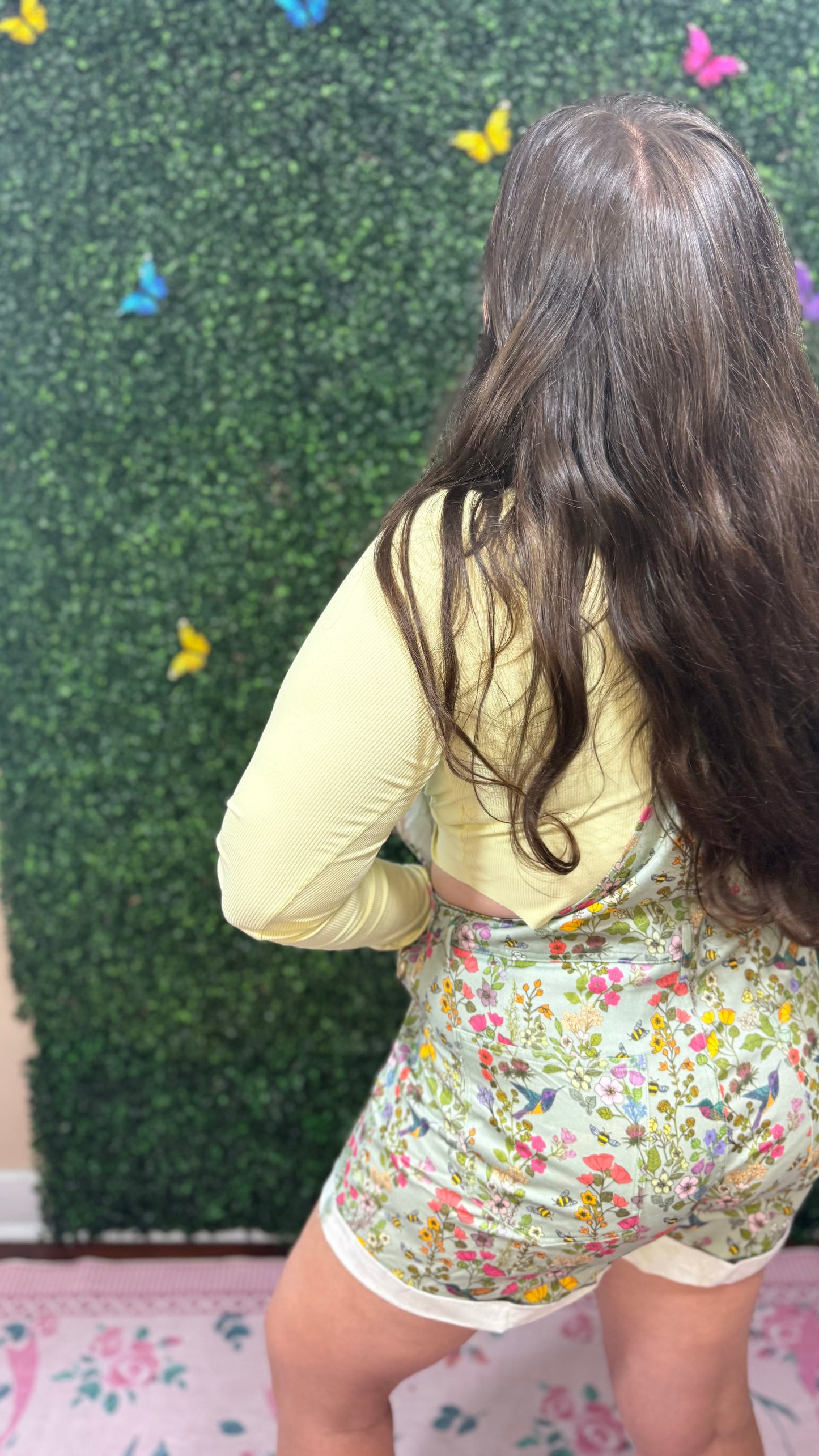 HUMMINGBIRD PRINT SHORTALLS