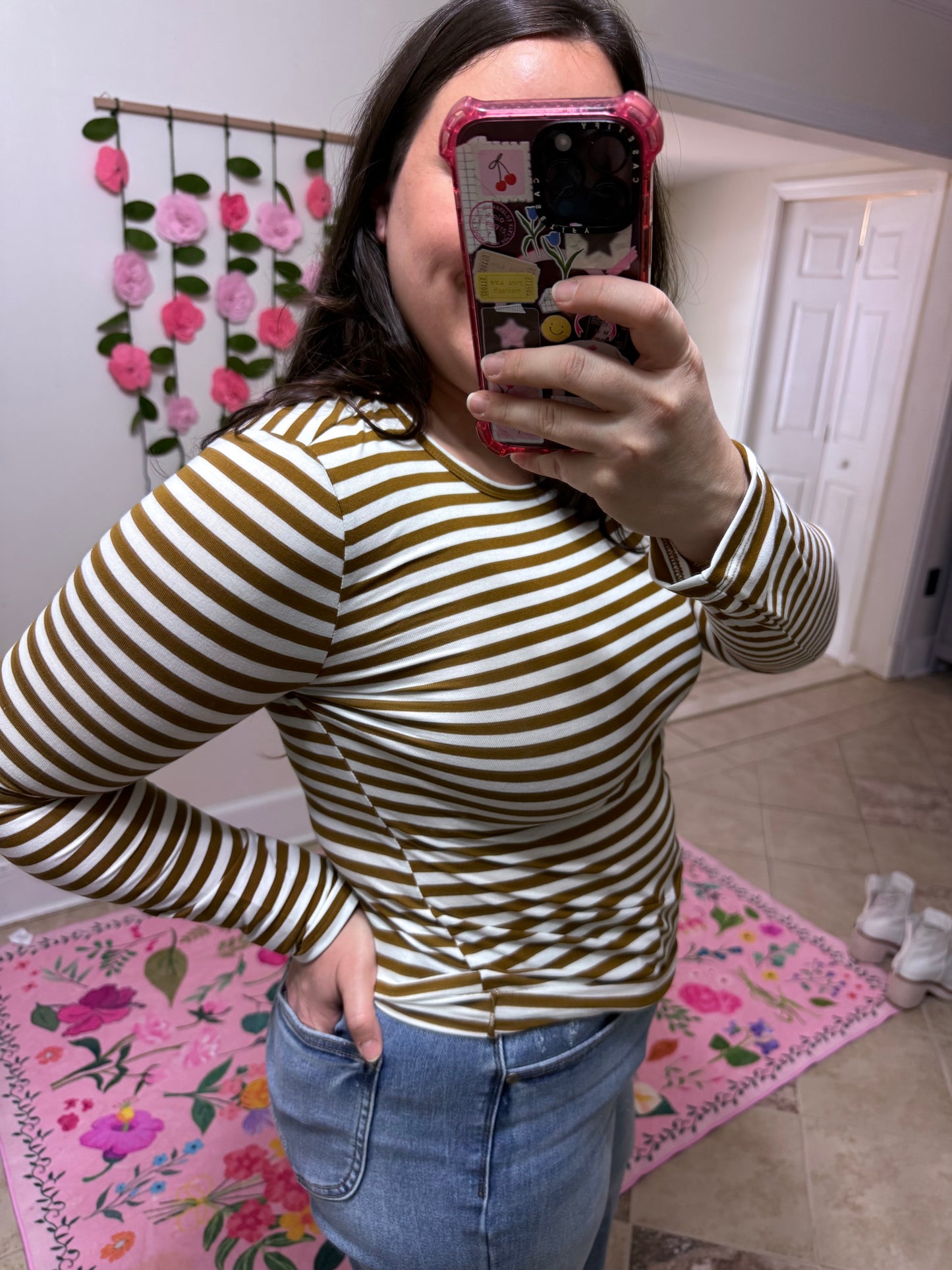 Maple Latte Stripe Top
