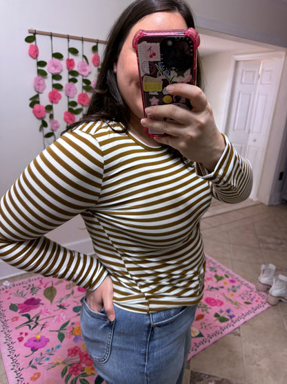 Maple Latte Stripe Top
