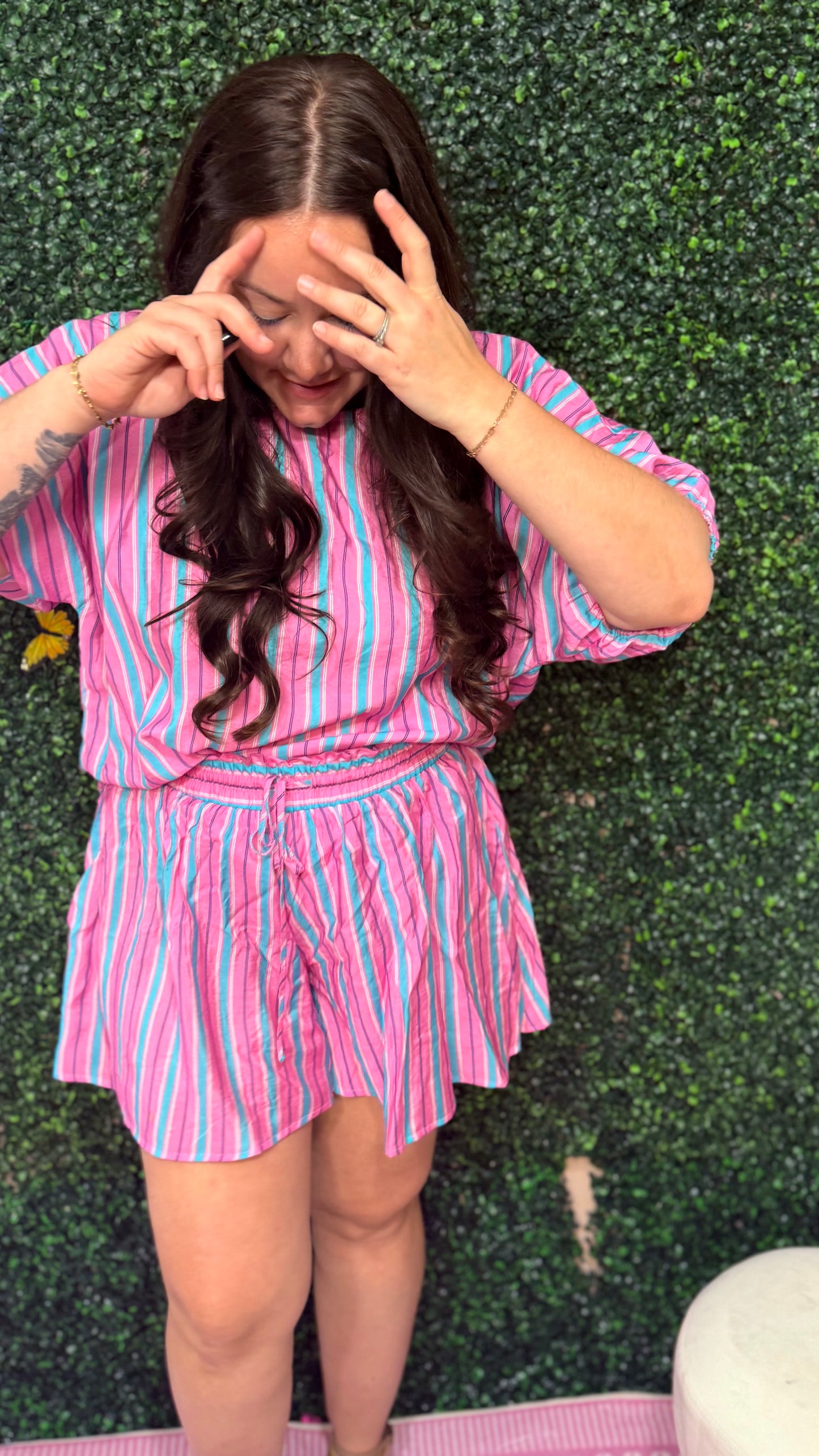 Candy Stripe Shorts Set (S-XL)