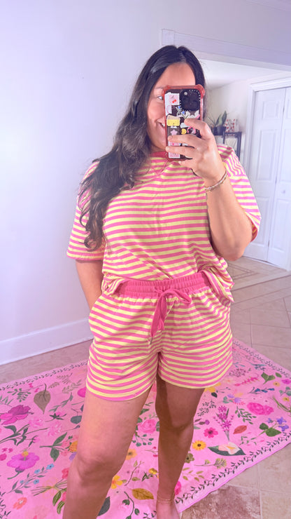 Pink Stripe Lounge Set