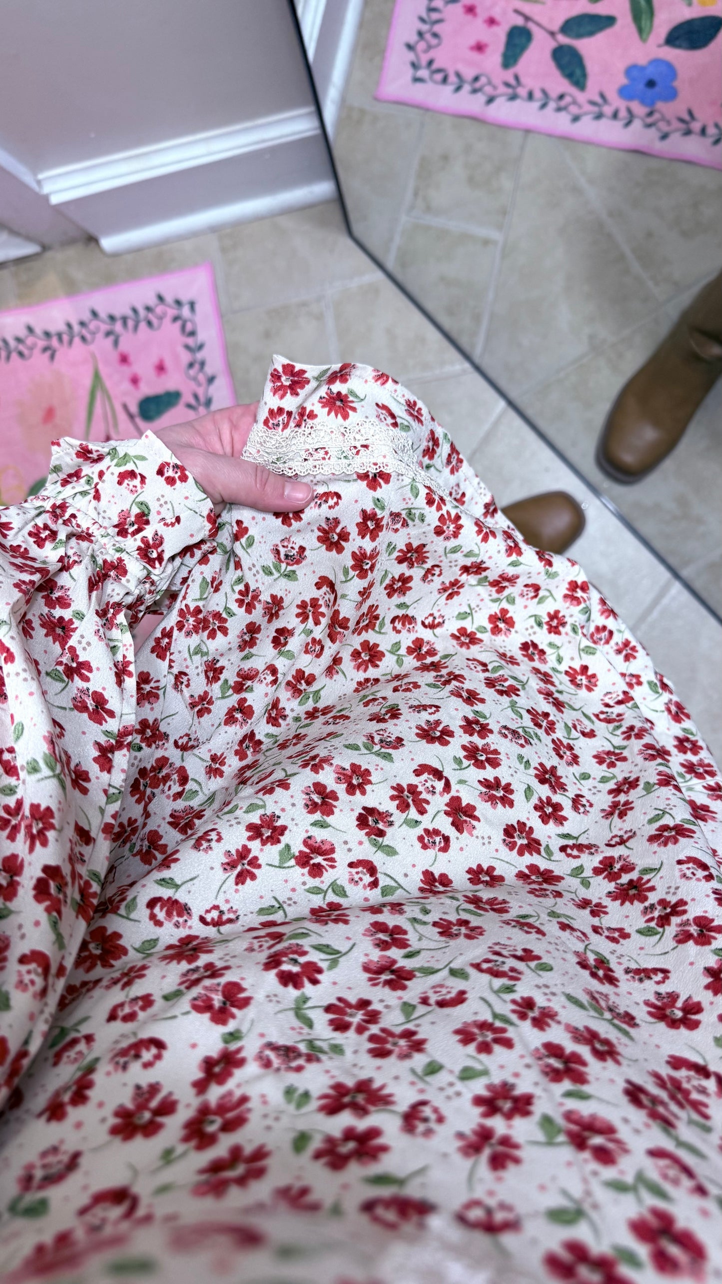 Red Floral Mini Dress