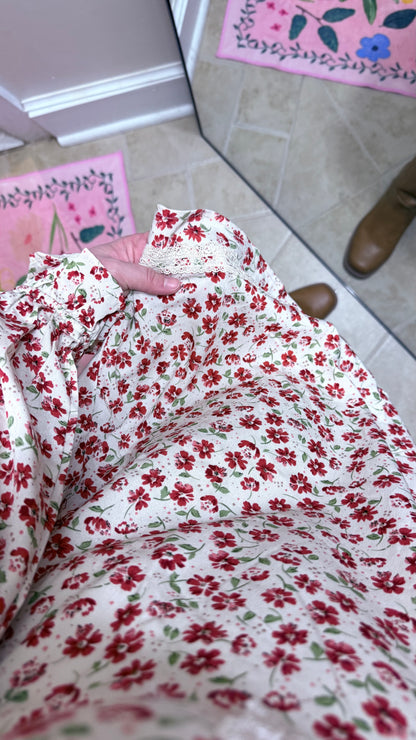 Red Floral Mini Dress