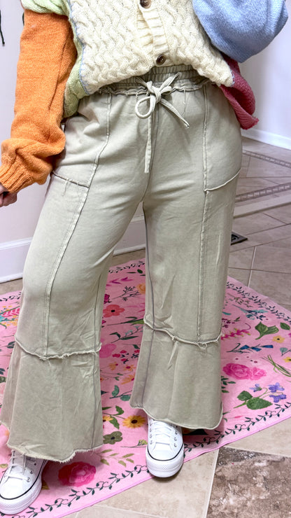 SAGE + FIG Mineral Washed Terry Wide Leg Pants
