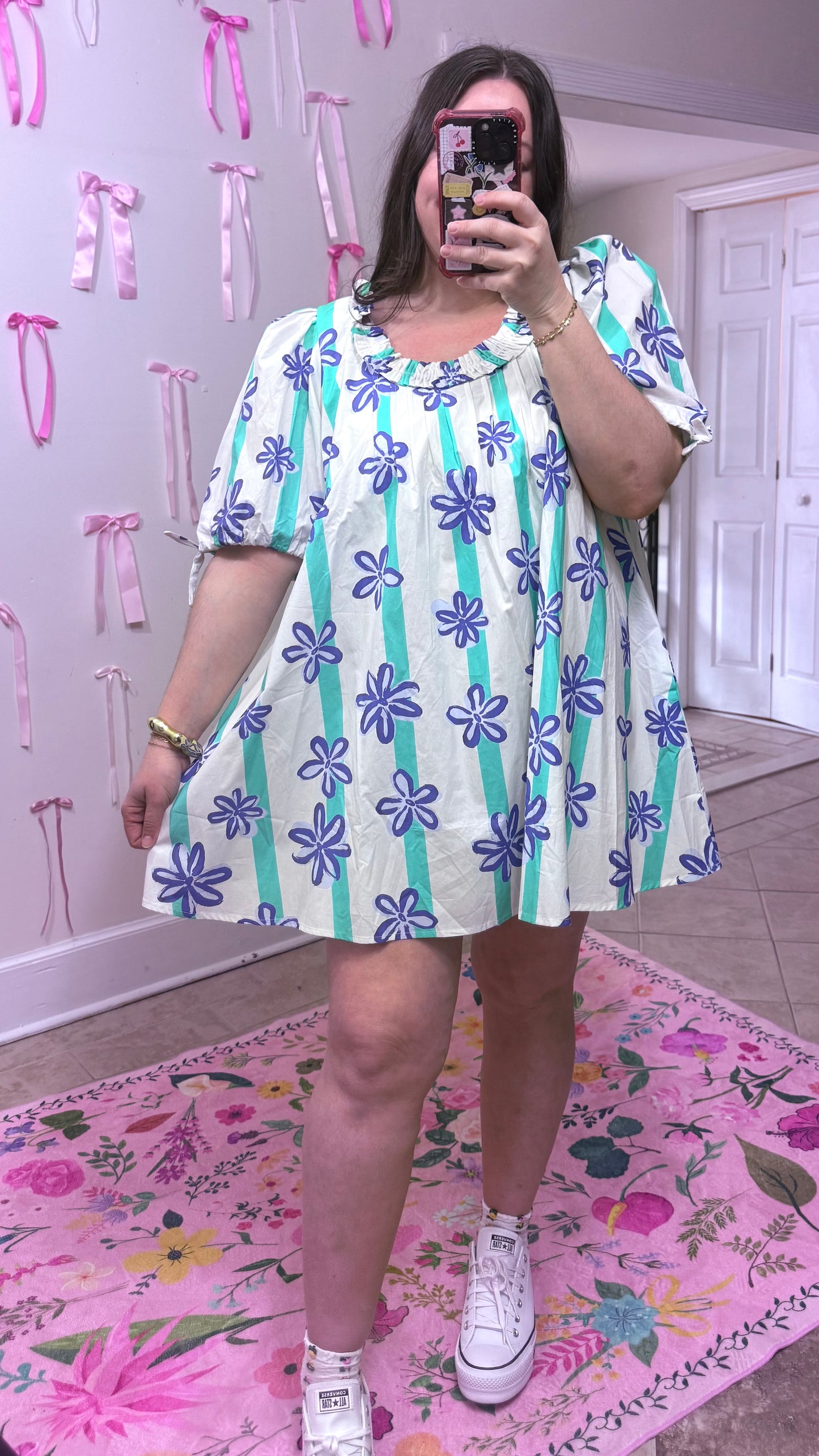 Floral Puff Sleeve Mini Dress