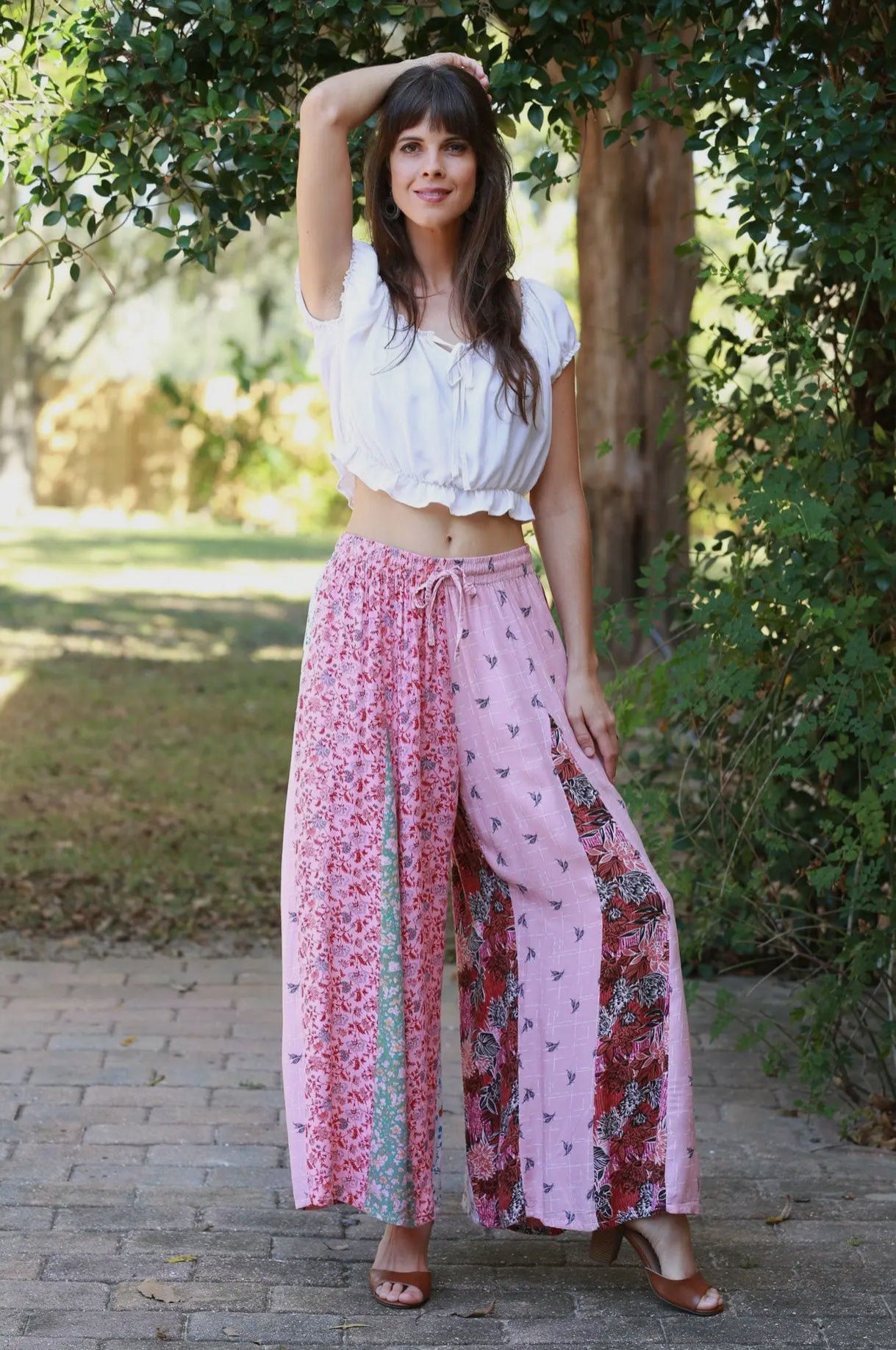 Petal Patch Pants – Boho Floral Mix