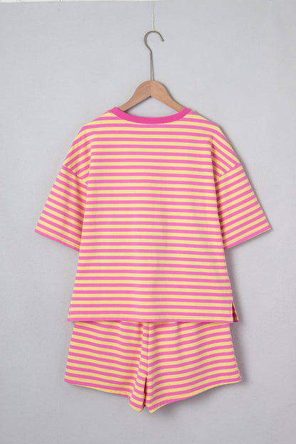 Pink Stripe Short Set (S-XL)