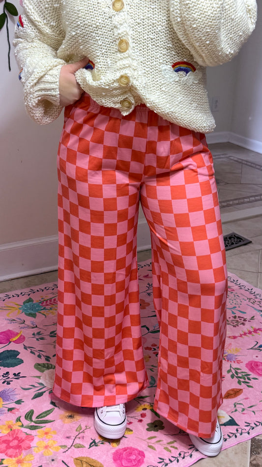 Pink Check Pants