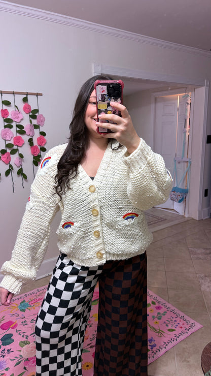 Chasing Rainbows Cardigan – Chunky Knit Rainbow Sweater