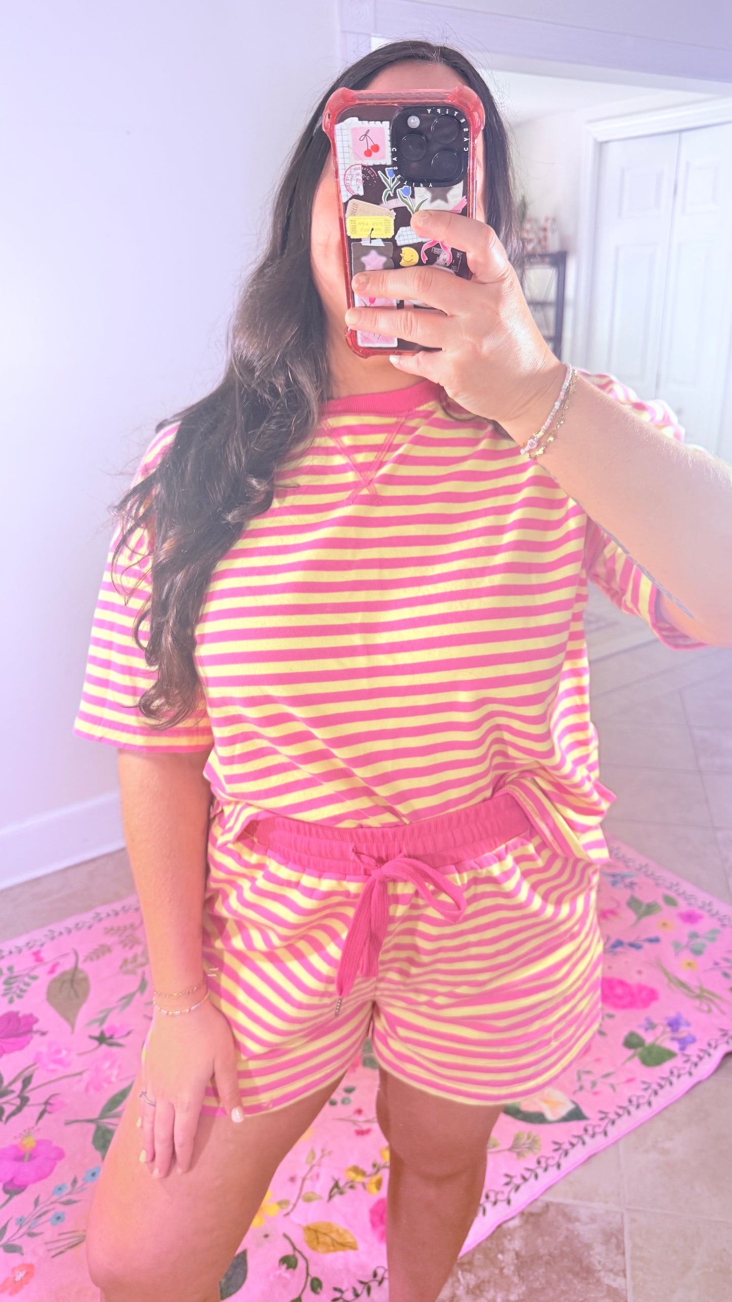 Pink Stripe Lounge Set