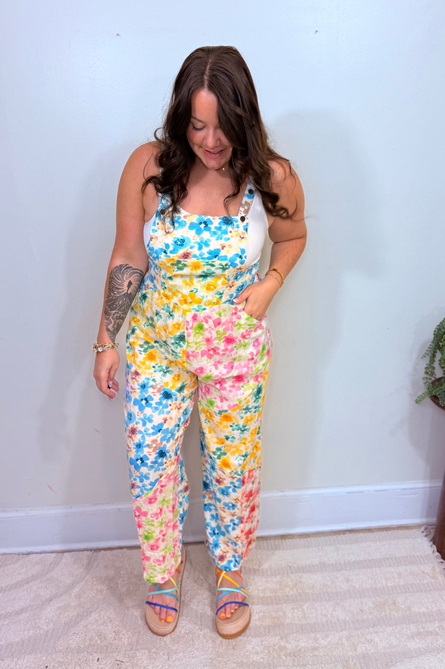 Confetti Garden Overalls