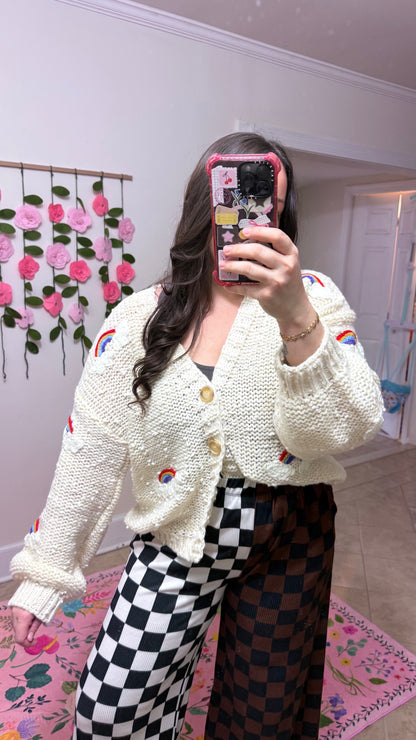 Chasing Rainbows Cardigan – Chunky Knit Rainbow Sweater