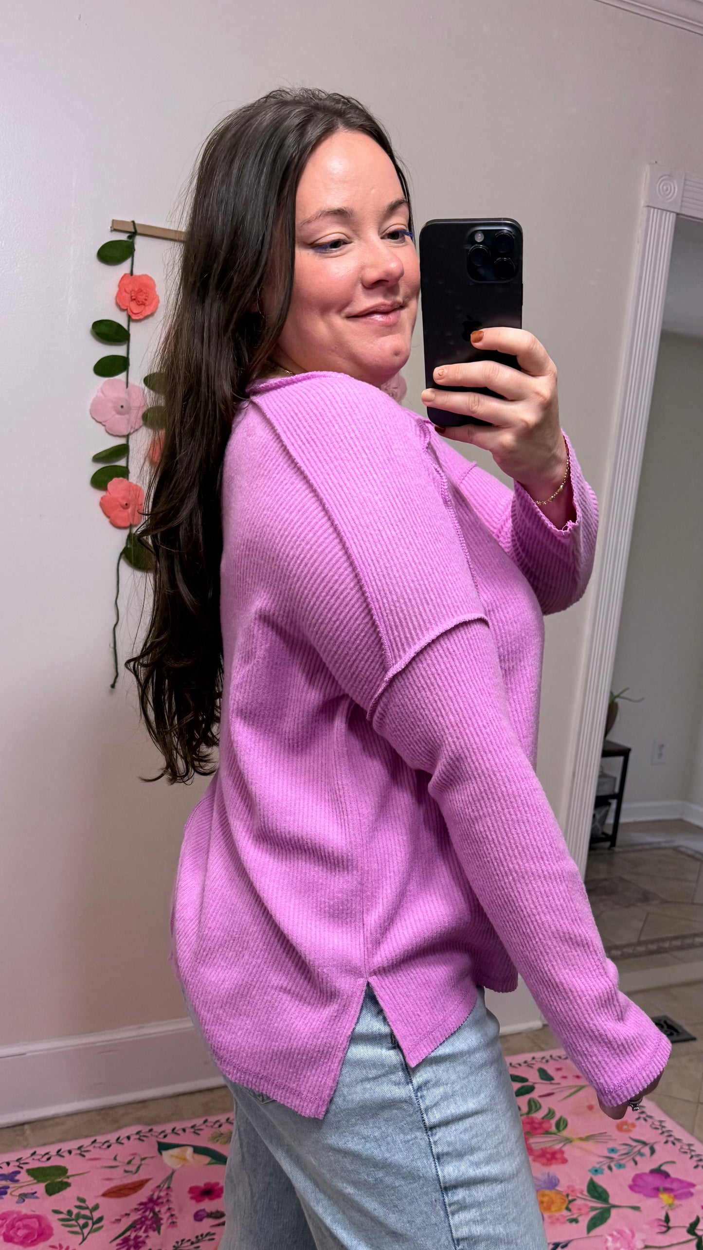 Ribbed Pink Sweater