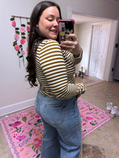 Maple Latte Stripe Top