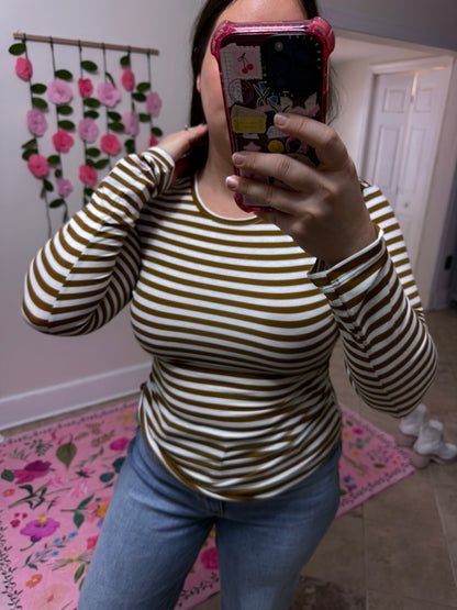 Maple Latte Stripe Top
