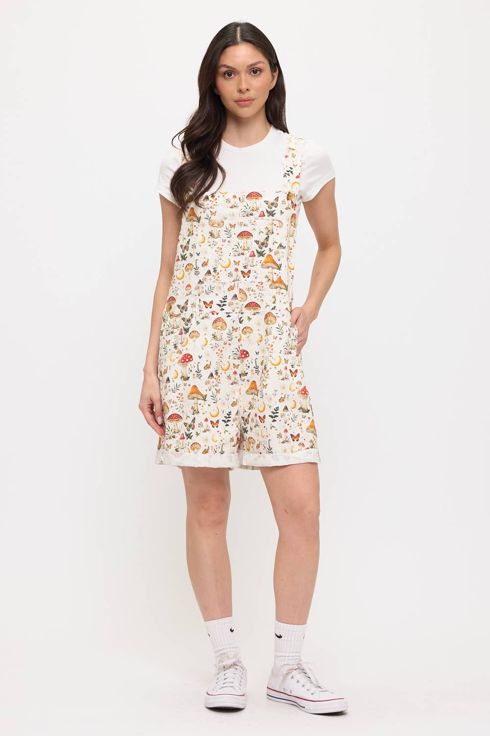 LUNAR MUSHROOM PRINT SHORTALLS
