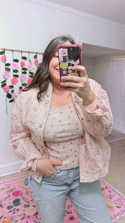 Pink Quilted Jacket