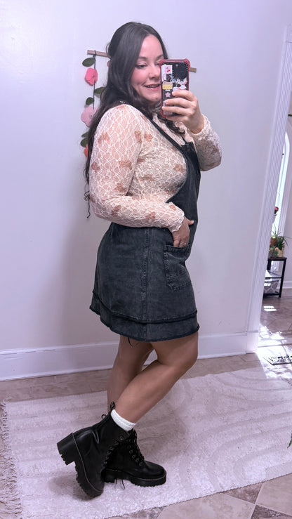 Weekend Washed Overall Dress