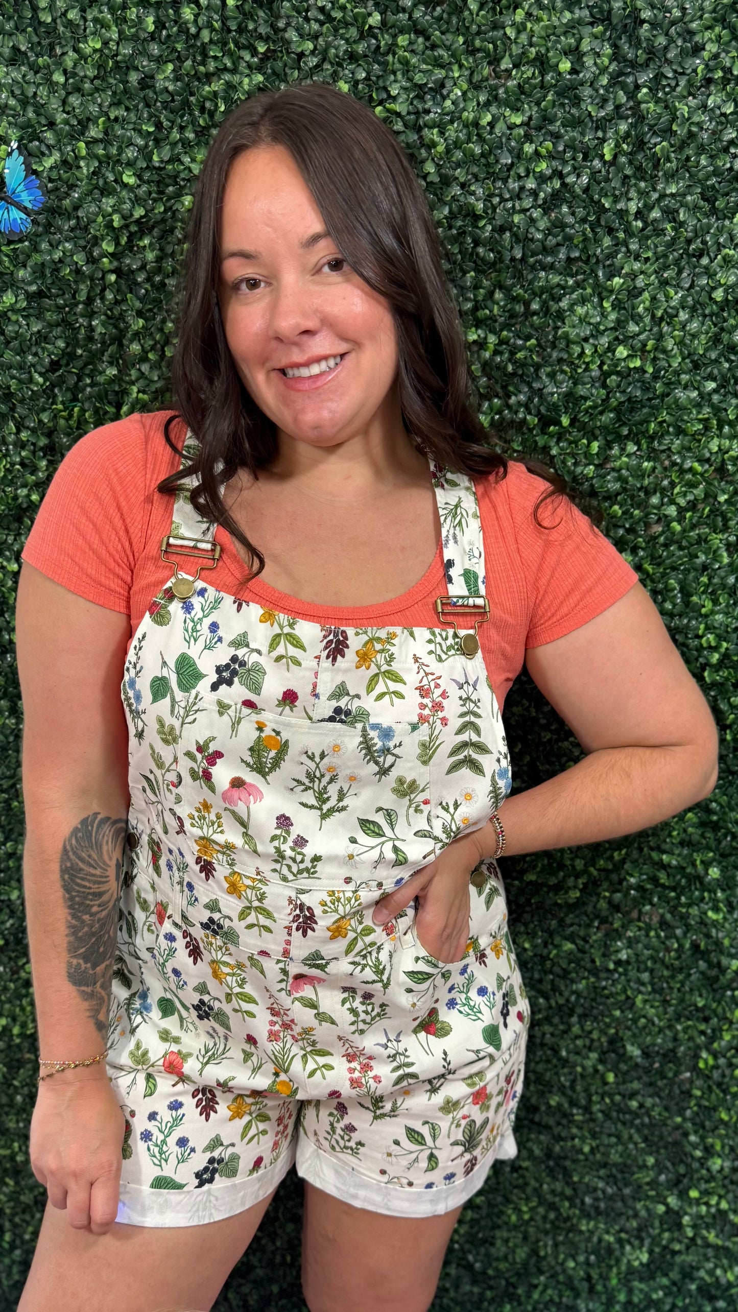 GARDEN PRINT SHORTALLS (S-XL)