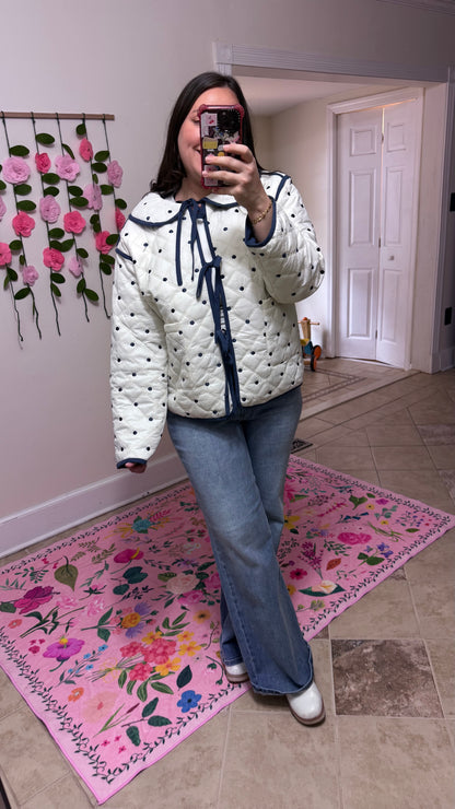 Sweet Dot Quilted Bow Jacket