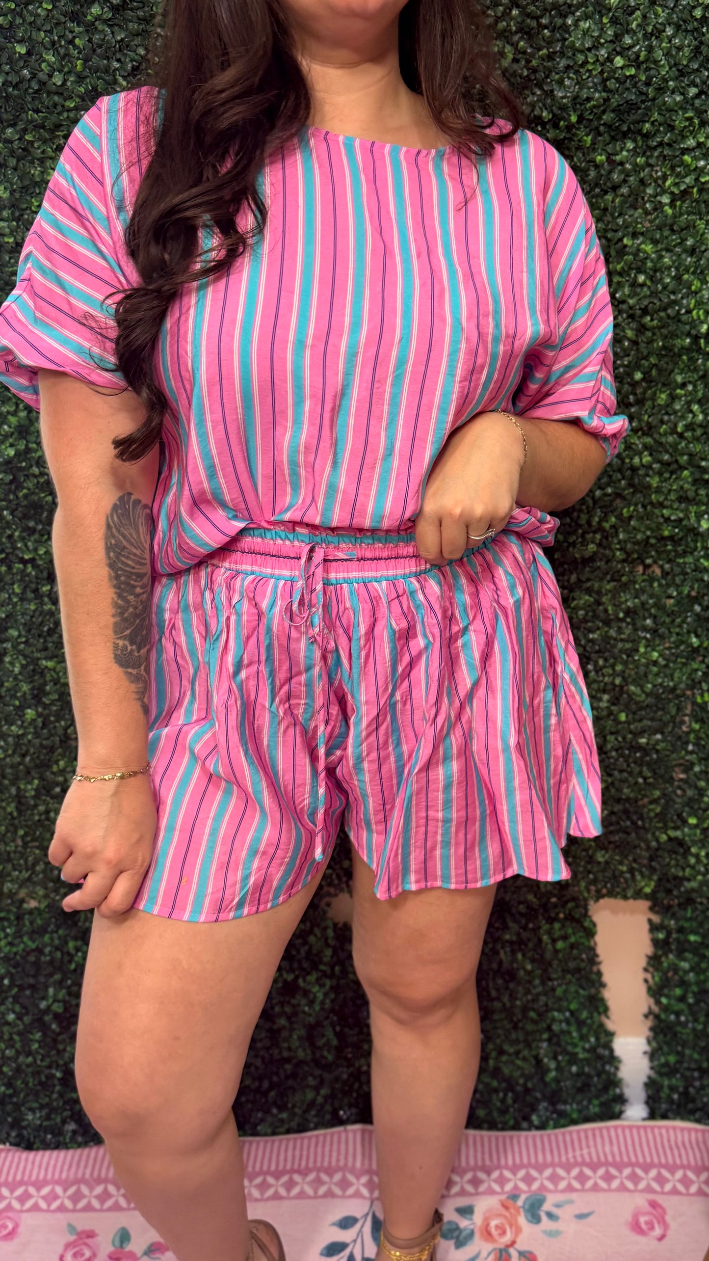 Candy Stripe Shorts Set (S-XL)