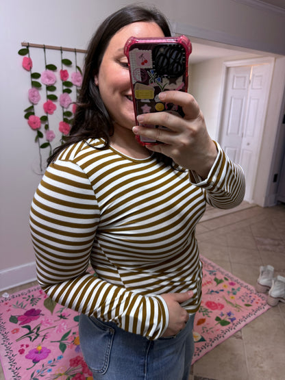 Maple Latte Stripe Top
