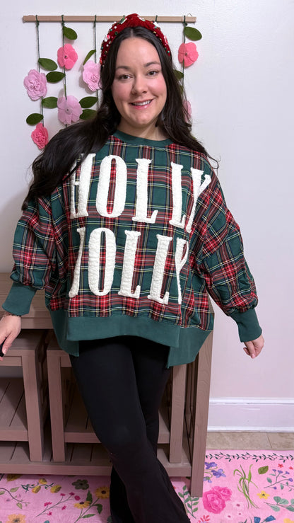 Holly Jolly Plaid Sweatshirt