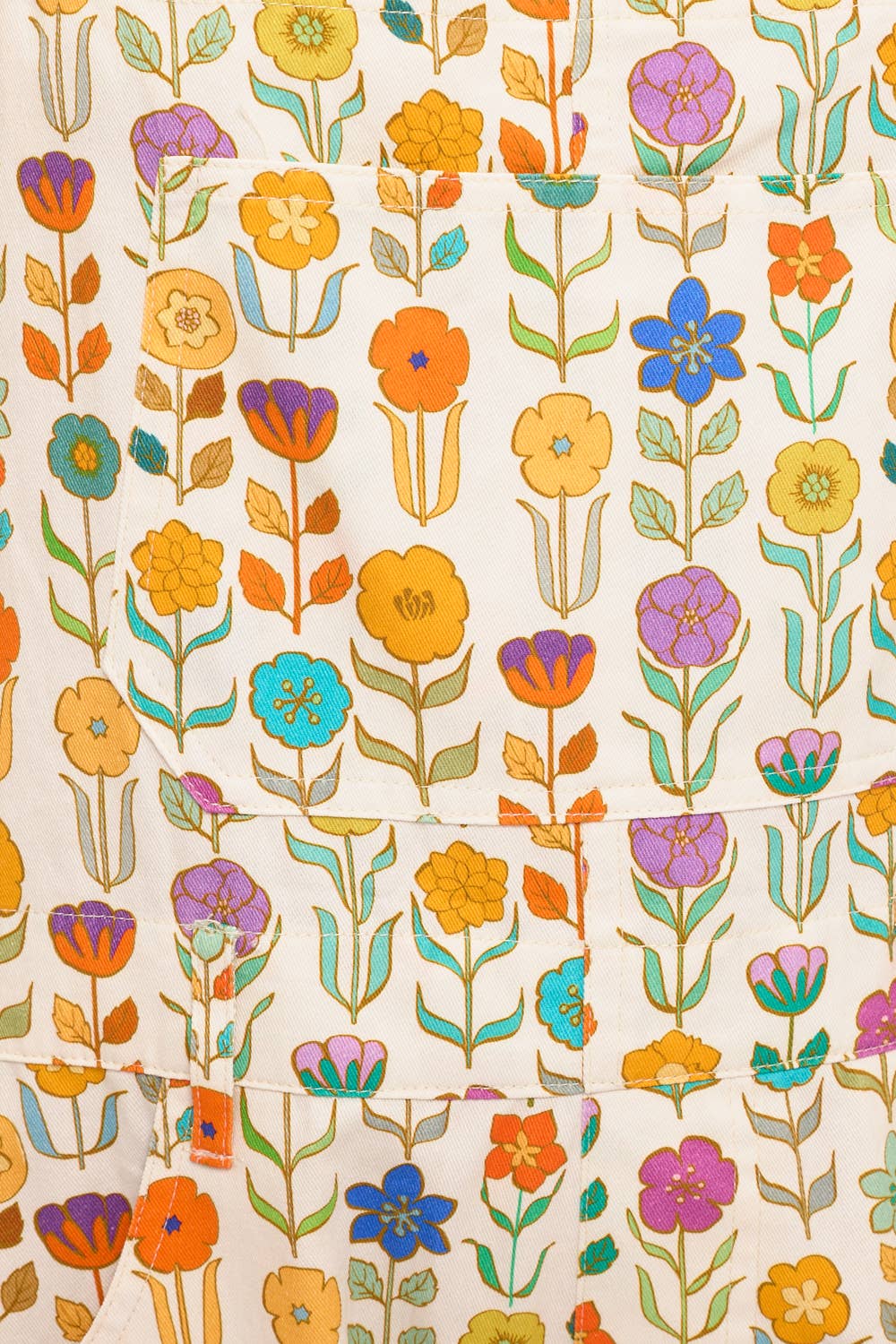 RETRO MOD FLORAL PRINT SHORTALLS